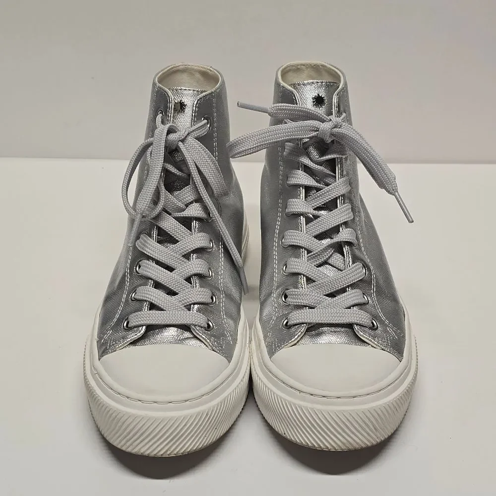 Stuart Weitzman Ollie High-top Silver sneaker boots Women's 8